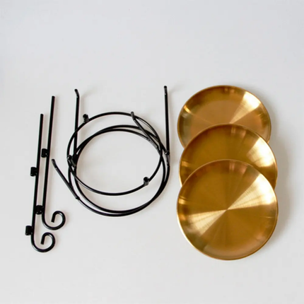 Modern Three Layer Fruit Cake Plate, Artistic And Luxurious Stainless Steel and Iron Detachable and Foldable Dessert Plate