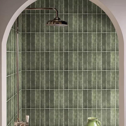 Rectangular Retro Green 300x300mm Tiles for Kitchen Bathroom Balcony Background Wall Restaurant Villa Homestay Rectangular Tiles