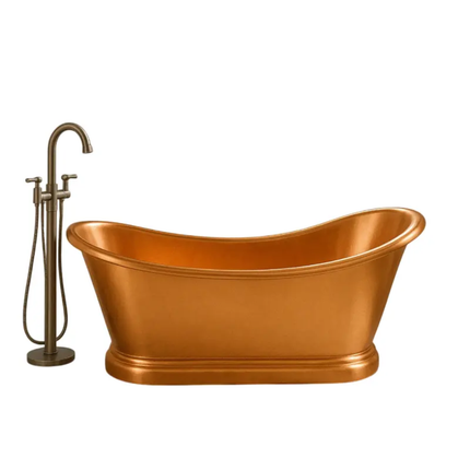 Trendy Metal Outdoor & Indoor Bathtub Copper Metal Freestanding Bathtub For Luxury Bathroom Decorative
