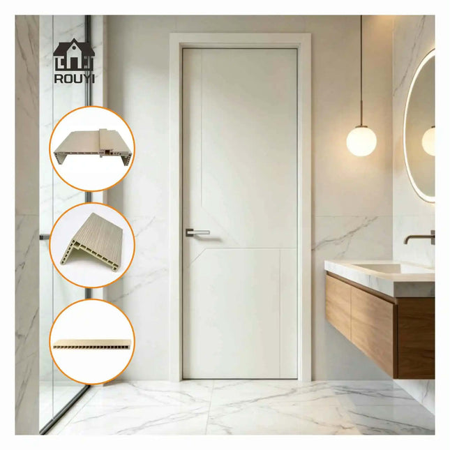 Modern Minimalist Hotel Interior WPC Doors Eco-Friendly Bathroom Door