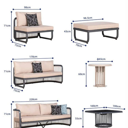Terrace Waterproof Garden Furniture L Design Rattan Modern Outdoor Luxury Patio Sofa Set