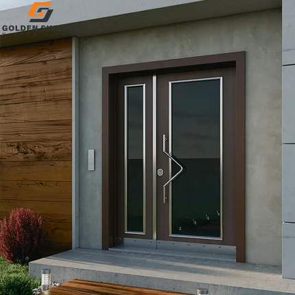 Luxury Modern Large Aluminum Villa Pivot Entrance Casement Door Double Tempered Insulation Glass Front Door