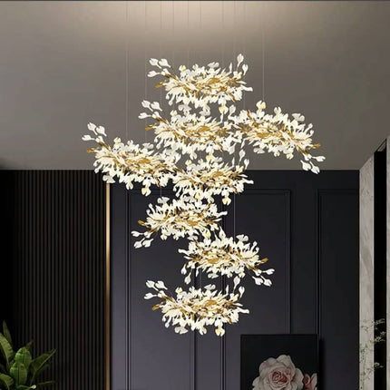 Lighting Deco Hanging Crystal Lights Modern Lamp Chandelier Swag Contemporary Art Ceiling Fitting Large Pendant Light