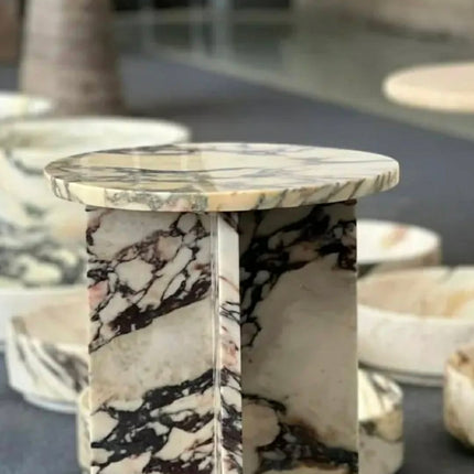 Nordic Style Marble Side Table Calacatta Viola Coffee Table Natural Stone Table Luxury Living Room Furniture