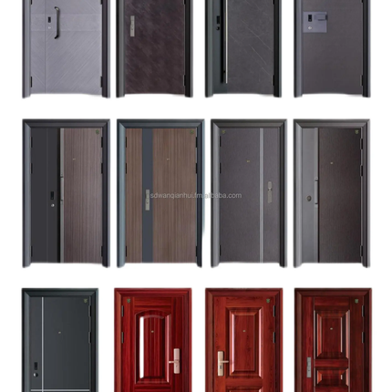 HAOTIAN Modern Style Steel Security Doors Commercial Exterior Front Entry For Houses Offices Sound Insulation Model 7005 Outdoor