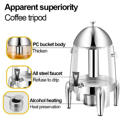 Commercial Grade Stainless Steel Beverage Dispenser Portable Hotel Restaurant Juicer Coffee Cool Beer Dispenser Food Safe