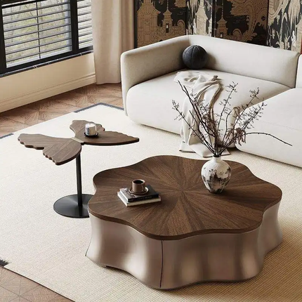 Made of concrete Adjustable Height Contemporary Wooden Coffee Table Easy Assembly LightWeight & Decorative Design For Living Room