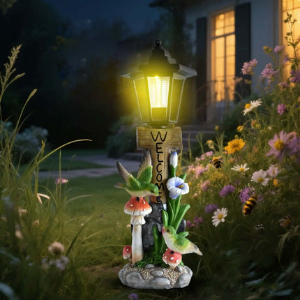 Resin Solar Hummingbird Garden Decorations Modern Outdoor Lawn & Porch Ornaments
