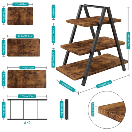 3-Layer Country Brown Wooden Dessert Table Display Stand Farmhouse Style Paper Cup Cake Stand For Family Parties & Decorations