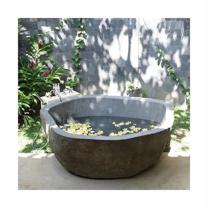 Custom Hand Carved Large Black Solid Stone Marble Bathtub Freestanding Statue Sculpture