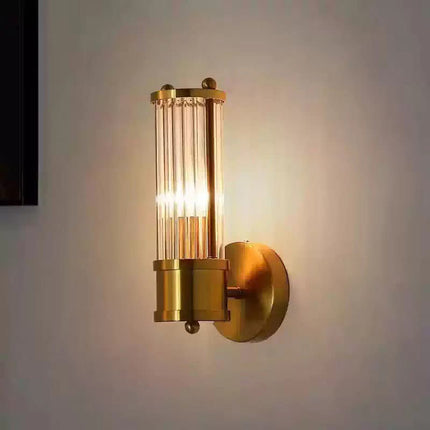 Indoor Luxury Modern Decorative Hotel Copper Golden Recessed LED Bathroom Wall Lamp Bedroom Bedside Sconce Wall Light Fixture