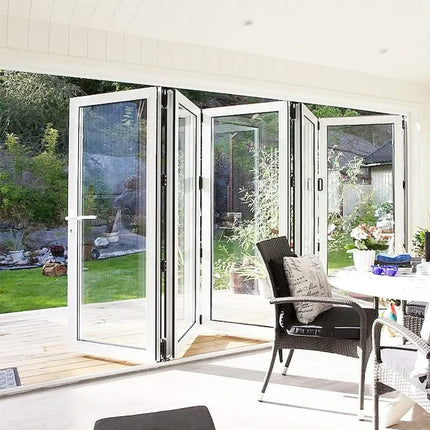 Hurricane Proof Exterior Bi Folding Door Aluminum Patio Bifold Doors Puertas Plegables According Folding Glass Door