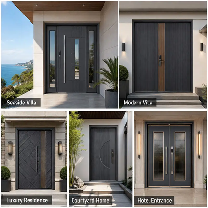 Custom Europe Residential Design Luxury Metal Stainless Steel Main Entrance Security Anti-Theft Doors