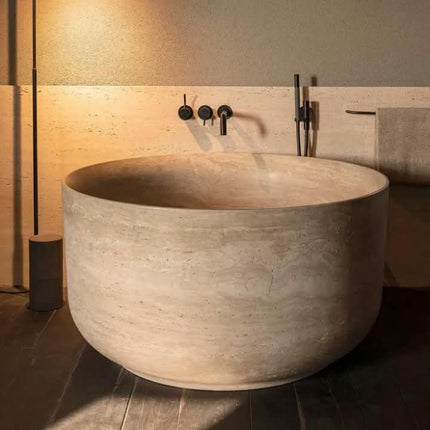 Stylist Porcelain Enameled Eco-Friendly Bathtub With Textured Surface Modern Rustic-Chic Bathroom Ambiance Massage For Adults