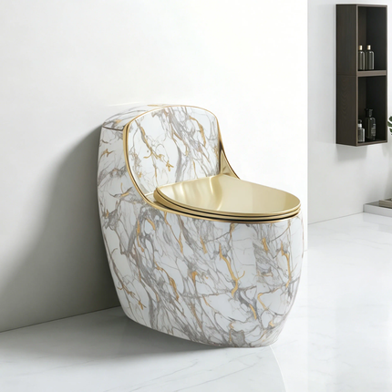Unique Curved Blue Vein Toilet Italian Design Modern Artistic Fixture Masterpiece