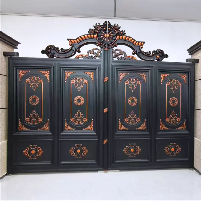 European Design Modern Aluminum Gates Automatic Wrought Aluminum Driveway and House Gates with Security Features For Hotels