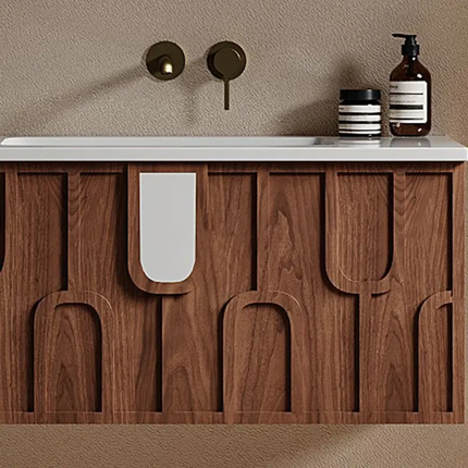 Artistic Design Bathroom Vanity Set – Wall-Mounted, Smart Mirror, Plywood Cabinet, Ceramic Basin, Water Resistant