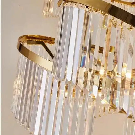 American Luxury Villa Lobby Staircase Hollow Crystal Chandelier Duplex Building Crystal Decorate the Large Inde Pendant Lamp