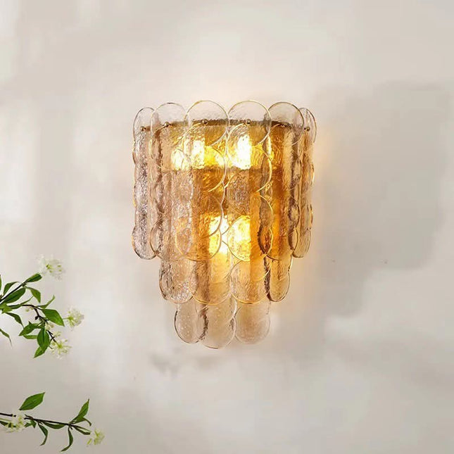 Murano Glass Wall Sconce Mid-Century French Vintage Bedside Light for Bedroom Hallway Living Room Interior Decorative Wall Lamp