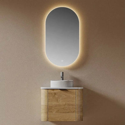 Luxury Wall-Mounted Bathroom Vanity Set – Lacquered Cabinet, Smart Mirror, Plywood Frame, Ceramic Basin for Hotels