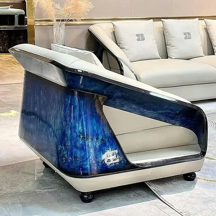 New Italian Luxury Modern Reclining Sofa Set Fabric Sponge Filled Comfortable Villa Apartment Living Room