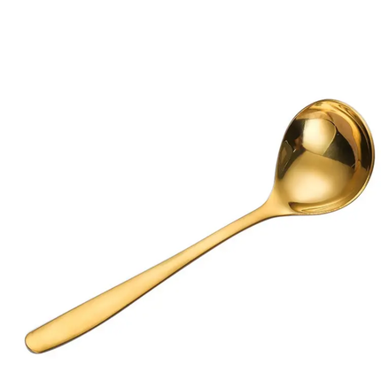 8inch Stainless Steel Mirror Polish Modern Luxury Large Serving Ladle Soup Spoon For Cooking Business Gifts With Custom Logo