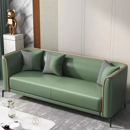 Modern Minamalism Solid Wood Fabric Sofa for Hotel Apartment Living Room Three-Person Removable Washable