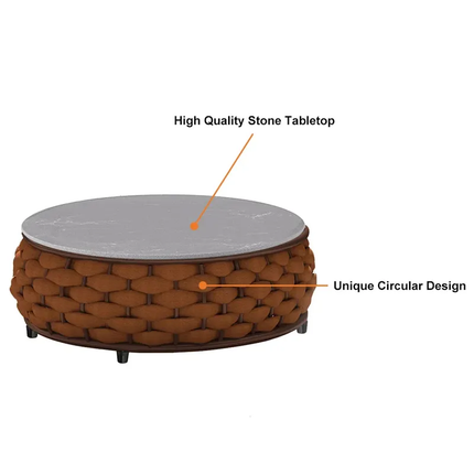 Nordic Style Rattan Furniture Sofa Set Modern Aluminum Frame Outdoor Garden Patio Couch Set Balcony Villa Resort Custom