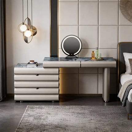 Multifunction Makeup Dresser- LED Lighted Vanity, Modern Bedroom Furniture For Home Hotel or Apartment