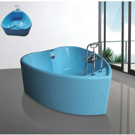 High-Quality Soaking Bath Tub Art Design Solid Resin Red Custom Heart Shape Bathtub
