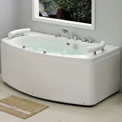 Kamalu 7000k Modern Freestanding Corner Whirlpool Tub Right-Hand Side Panel for Indoor Installation Massage for Apartment Use