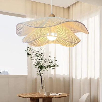Wabi Sabi Style Pendant Light Zen Tea Room Homestay Retro Dining Room Art Rope Woven Lamp