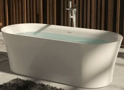 Freestanding Oval Acrylic Bathtub 1.8m Heavy Duty Modern Design Center Drain Soaking Tub for Hotel & Villa Use