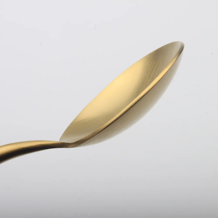 Royal 304 Stainless Steel Long Handle Dinner Spoon Luxury Gold Serving Spoons