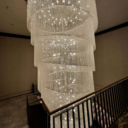 Pendant Light Gold Hotel Restaurant Decorative Modern Ceiling Hanging Lamp Elegant Round Crystal Luxury Chandelier