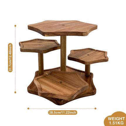 Acacia Wood Multi-Layer Dessert Cake Stand For Wedding Party