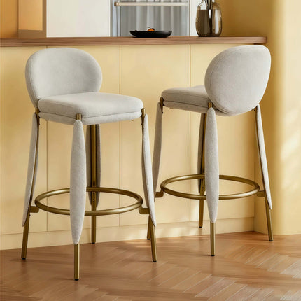 Luxury Modern Gold Stainless Steel Metal Bar Stool Durable High School for Hotel Living Room Commercial Use
