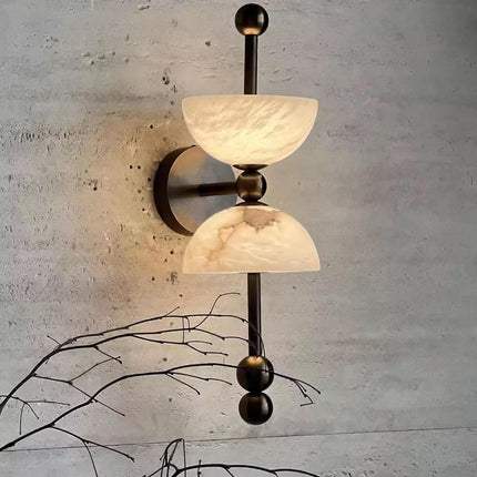 Wabi Sabi Alabaster Wall Light Luxury Designer Medieval -Style Wall Lamp For Bedroom Corridor Dining Room Bar
