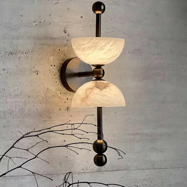 Wabi Sabi Alabaster Wall Light Luxury Designer Medieval -Style Wall Lamp For Bedroom Corridor Dining Room Bar