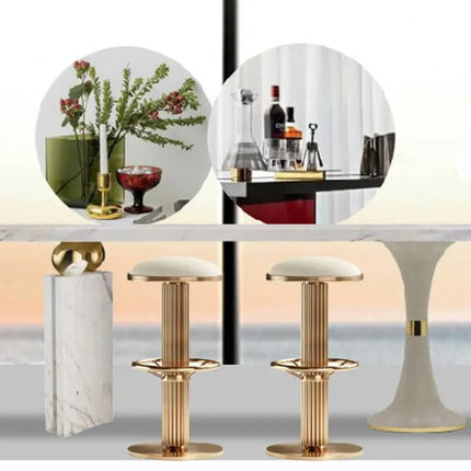 High Quality Modern Velvet Leather Bar Stool with Stainless Steel for Home Mall Hotels Dining Bedrooms-Durable Commercial Use