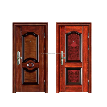 HAOTIAN Modern Style Steel Security Doors Commercial Exterior Front Entry For Houses Offices Sound Insulation Model 7005 Outdoor