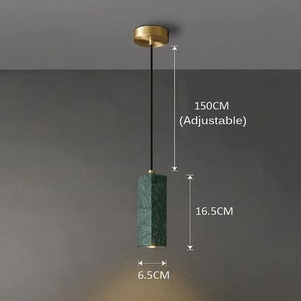 Wabi Sabi LED Yellow Travertine Marble Pendant Lamp Nordic Stone Hanging Light For Dining Table Bar- Chandeliers Pendant Lights