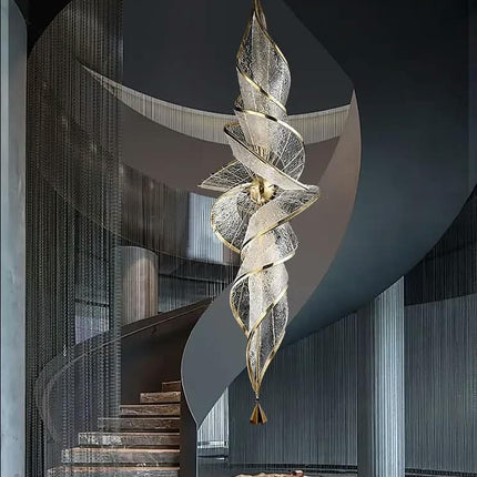 Designer Glass Pendant Light Chandelier Light Luxury Chandelier Villa Hotel Dining Room Empty Staircase
