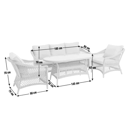Outdoor Rattan Sofa Set with Cushions Modern Patio Furniture Armchairs and Sofa For Garden or Balcony