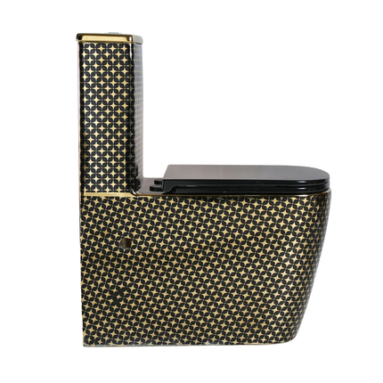 Exclusive Gilded Pattern Toilet Italian Design Refined Comfort And Style Masterpiece