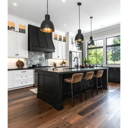 American Style Design Pine Ready to Assemble Black Kitchen Cabinet