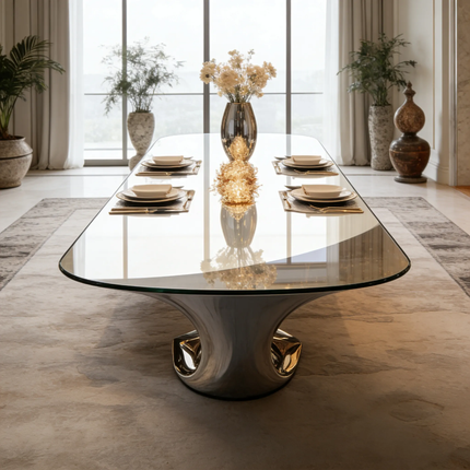 Luxury Modern Design Special-Shaped Dining Table High-End Villa & Restaurant Furniture