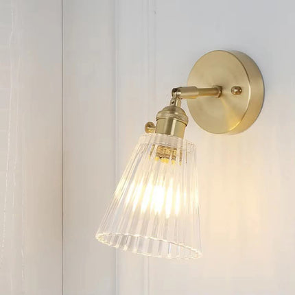 Glass Brass Bedside Decorative Indoor Led Modern Wall Lamp