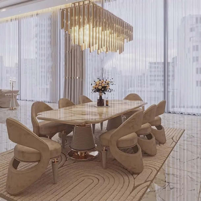 Furnistyle Luxury High-End Dining Table Set – Premium Marble Furniture Customizable to Suit Your Style and Space