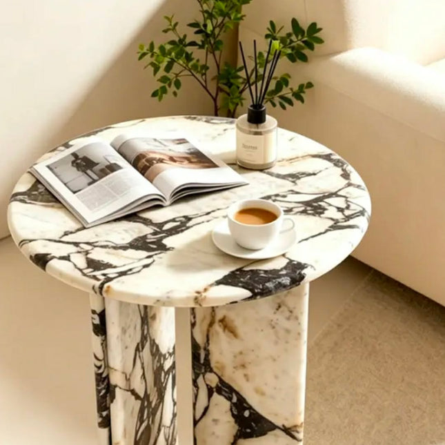 Nordic Style Marble Side Table Calacatta Viola Coffee Table Natural Stone Table Luxury Living Room Furniture